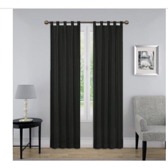 PAIRS TO GO Montana Modern Decorative Tab Top Window Curtains   2panels 60 X63in - Picture 1 of 8